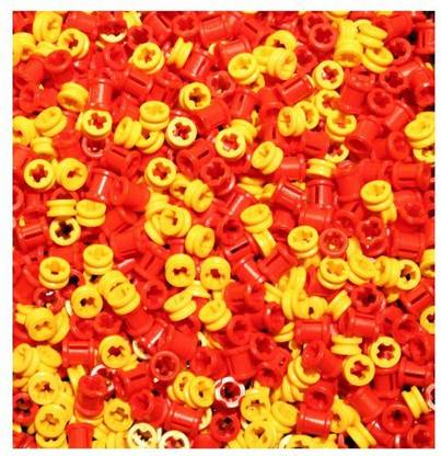 LEGO Technic New 100 Pcs Yellow Red Bush Half Bushing Lot Pack 1/2 Cross Connector Part Piece 4265C 3713 Robot Motor Robotics Advance