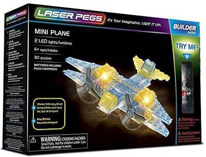 Laser Pegs Mini Plane Building Set Building Kit; The First Lighted Construction Toy To Ignite Your Child'S Creativity; It'S Your Imaginatio