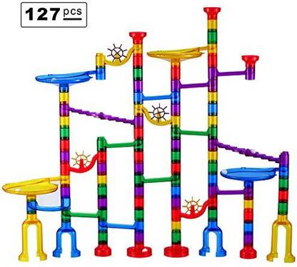 Magicfly Marble Run Set, Glonova 127 Pcs Marble Race Track For Kids With Glass Marbles Upgrade Top Quality Marble Set