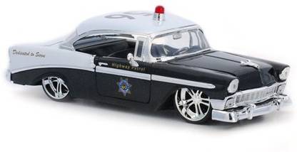 Genrc 1956 Chevrolet Bel Air Diecast Police Model Car 1/24