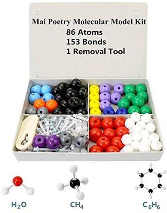 Mai Poetry Organic Chemistry Model Kit-Molecular Model With Molecule Structure Building Software With 86 Atoms, 153 Bonds And 1 Removal Too
