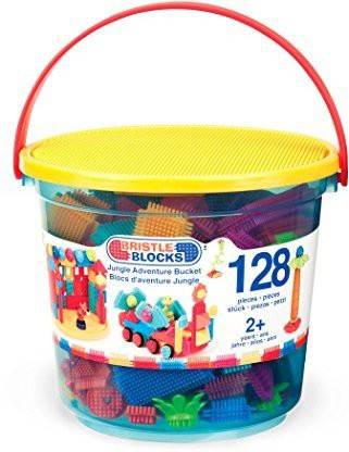Bristle Blocks By Battat The Official 128 Pieces In A Bucket Creativity Building Toys For Dexterity And Fine Motricity Bpa Free 2 Years