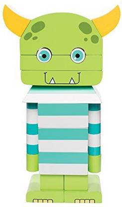 Manhattan Toy Monty The Monster Magnetic Wooden Stacking Block Puzzle