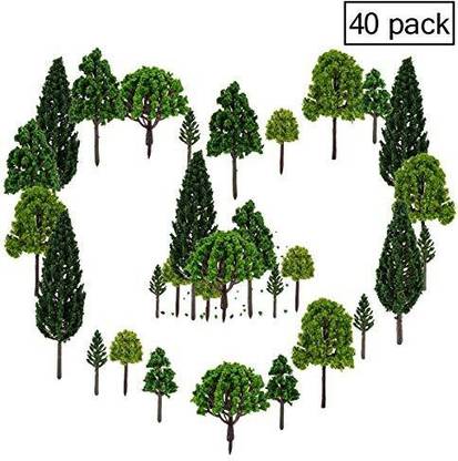 Genrc 40 Pieces Model Trees -1.57-5.90 Inch Mixed Model Tree Train Trees Architecture Diorama Ho Scale Model Trees For Diy Crafts Or B