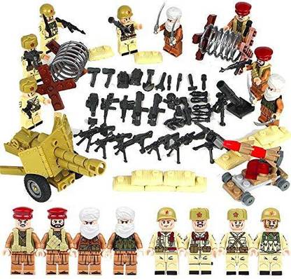 Genrc Army Lego Compatible Set | Includes Weapons, Soldiers And Equipment | Wwii Building Blocks Kit For Kids