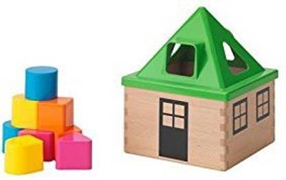 Genrc Ikea Mula Shape Sorter Multicolor Block House Toy,Green