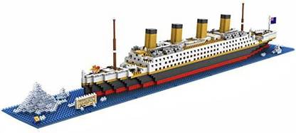 Genrc Hitsan Loz Diamond Block Boat 56Cm 1680Pcs Bricks Building Blocks #9389 Rms Titanic Steam Ship Model Toy One Piece