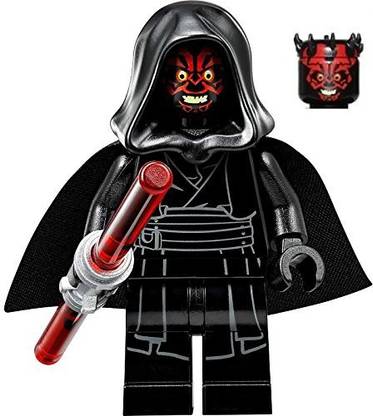 LEGO Star Wars Sith Minifigure - Darth Maul Evil Smile With Horns, Hood, And Lightsaber (75096)