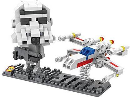 Genrc Loz Star Wars Diamond Nano-Block(Mini Blocks) 2 Pc Set- Storm Trooper & Fighter With Box!
