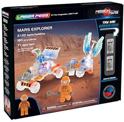 Laser Pegs Mars Explorer Building Blocks Playset, Mission Mars Series (180 Pieces)