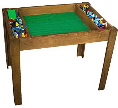 Brick Nation Lego Compatible Table With Storage For Older Kids By Extra Large Play Table With Green Baseplate Sheets - Activity Furniture Com
