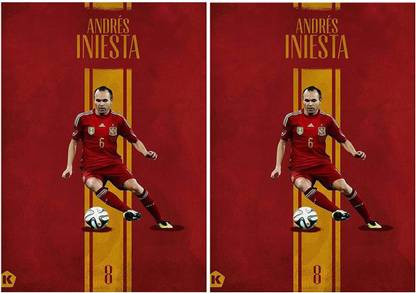 Combo Posters Set Of 2 Quotes/Signs/Symbols Combo Posters Andres iniesta Design Rolled Posters No Frames Included, Office And Home Decor (12 X 18 Inches) are the combinations of 2 posters which will make your wall look awesome. They are of same size i.e. 12*18 inches. Please note that wall frames are not included with these posters. Paper Print