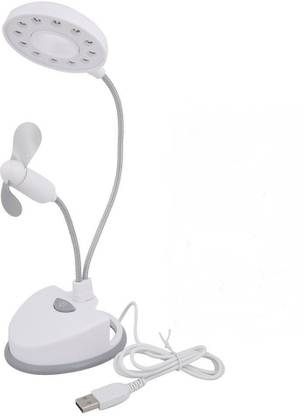 Fiiasa 2-in1 LED Desk Table/Study Table Lamp with Fan Works on Batteries and USB USB LED Table Lamp Eye Protection with Mini Fan for Study Reading Children Desk Lights night light Study Lamp