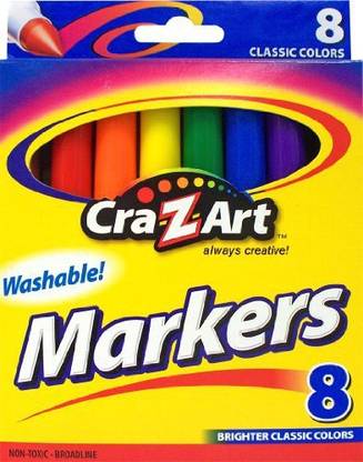 Cra-Z-Art Cra-Z-art Classic Washable Broadline Markers, Box of 8 (10000PS-24)