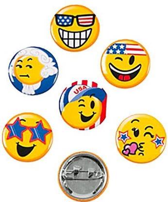 Genrc Patriotic Emoji Mini Buttons (4 Dozen)