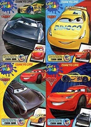Genrc Disney Pixar - Cars 3 - Color and Play Coloring And Activity Book - (Set of 4 books) v2