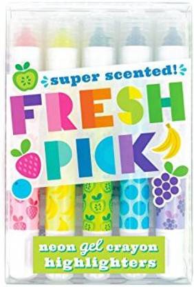Genrc OOLY, Fresh Pick Neon Gel Crayon Highlighters, Set of 5, 133-084