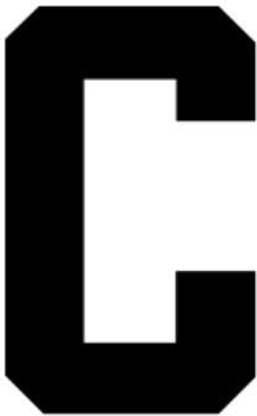 Genrc 24X36 Athletic Font-Letter C-Made from 4 Ply Matboard-Letter C