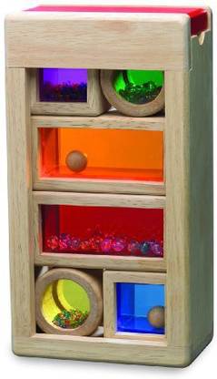 Wonder World Rainbow Sound Blocks - Stackable Hollow Shape Block Toys - 7 Piece Set
