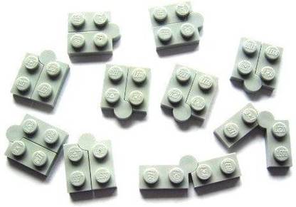 LEGO Parts: Light Bluish Gray Hinge Plates 1 X 4 1X4 Base & Top Light Bluish Gray 10X Loose