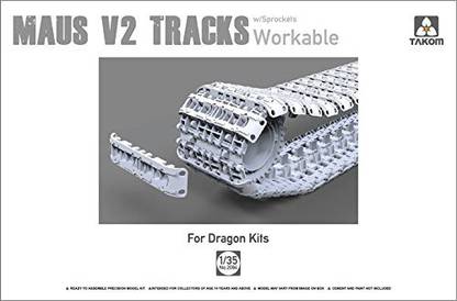TAKom Tak02094 1:35 Maus V2 Tracks With Sockets - Workable (Dra Kit) [Model Kit Accessory]