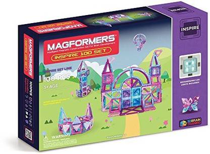 Magformers Inspire Set (100-Pieces) Magnetic Building Blocks, Educational Magnetic Tiles Kit , Magnetic Construc