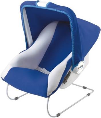 Fun Ride 11-in-1 Baby Carry Cot with Mosquito Net and Sun Shade - Blue Non-electric