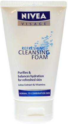 NIVEA Visage Refreshing Cleansing Foam With Lotus Extract & Vitamins , 100g Face Wash
