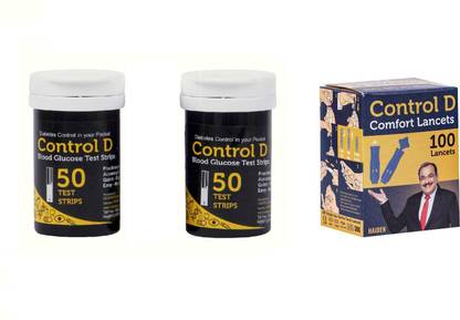Control D 100 Test Strips & Glucometer Lancets