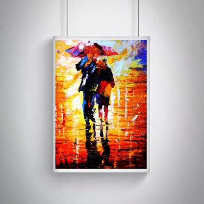 Cool, Trendy, Quirky Posters "Couple canvas painting design" Add some quirkiness to your walls Rolled Posters Frame not Included (12 x 18 IN) Fine Art Print