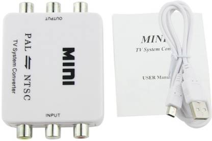 microware Mini TV System Converter PAL/NTSC Video Converter Composite Connection NTSC TO PAL or PAL to NTSC Video Conversion High Quality Media Streaming Device