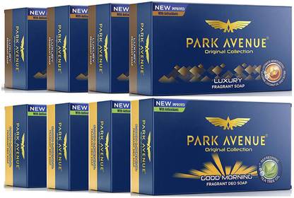 PARK AVENUE LUXURY & GOOD MORNING Fragrant Soap 125gm X 8 Combo of 8