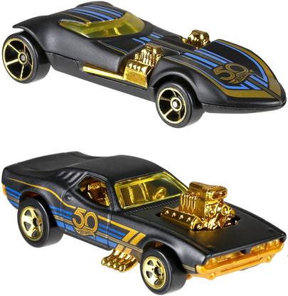 CIVIL Hot Wheels 50th Anniversary Black and Gold Themed Assortment-Pack of 2