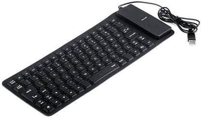 FKU Flexible Foldable Wired USB Laptop-size Laptop Keyboard Compatible with Desktop, Laptop, Mac