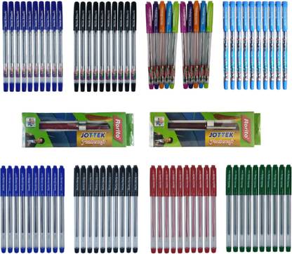 Rorito PRIME FIT BALL PEN (BLUE) 10 Pcs+PRIME FIT BALL PEN (BLACK) 10 Pcs+FASTYGEL GEL PEN (BLUE) 10 Pcs+FASTYGEL GEL PEN (BLACK) 10 Pcs+FASTYGEL GEL PEN (RED) 10 Pcs+FASTYGEL GEL PEN (GREEN) 10 Pcs+RITEJOY COLOURFUL GEL PEN(INK COLOUR AS PER BODY COLOUR) 10 Pcs+RACERITE BALL PEN (BLUE) 10 Pcs+JOTTEK FEATHERSOFT BALL PEN (BLUE) 2 Pcs Ball Pen