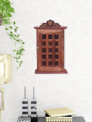 Eco Handicrafts Wooden key holder|key stand|Number of hocks 6 color|Color ; Brwon Wood Key Holder