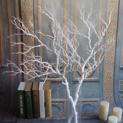FOURWALLS Artificial Plastic Plant Tree Branch White Wedding Home Decor 90 cm Tall, Artificial Plant
