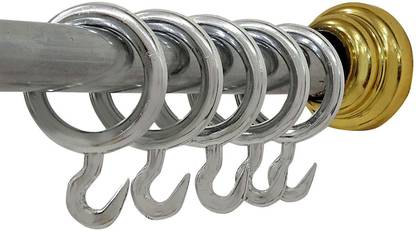boruz Silver Curtain Rings, Curtain Hooks