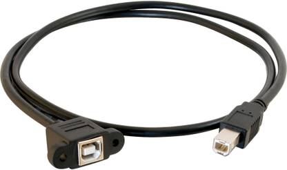 TECHGEAR Micro USB Cable 1 m USB 2.0 B Female Socket Printer Panel Mount to Right angle USB 2.0 Type-B Male Adapter Cable for Printer, Scanner,CNC Machine Tools