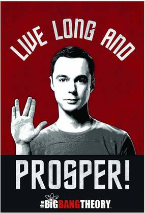 WB Official Licensed Big Bang Theory Sheldon Cooper Star Trek Live Long And Prosper Poster A4 Paper Print