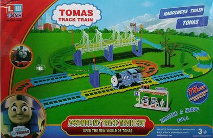 RVM Toys Train Set with Bridge and Bumpy Tracks DIY 75 Pcs
