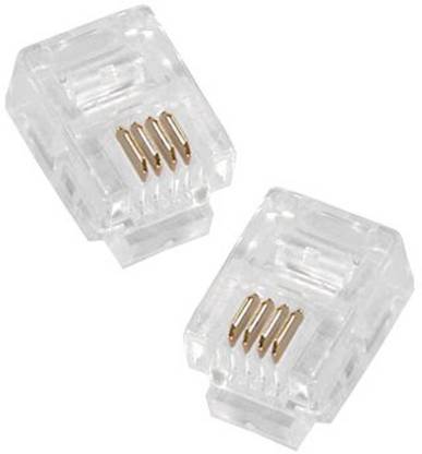 Power Light 10 Piece - RJ-11 -4 Contacts RJ11 Telephone Modular Plug Jack,RJ11 Connector Pin ( 6P4C ADSL) Network Interface Card