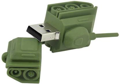 Tobo USB Flash Drive USB 2.0 Driver Cartoon Tank Shape USB High Speed Flash Disk Pen Drive Disk Memory Stick (16GB) (Green) 16 GB Pen Drive Compatible with Laptop USB 2.0 Rubber Case