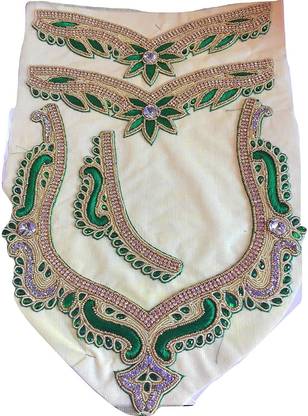 XLDreams Green Color Designer Blouse Patch