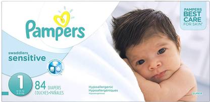 Pampers Swaddlers Sensitive Diapers - Size 1 - 84 ct - New Born