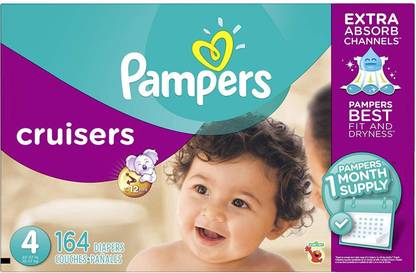 Pampers Cruisers Disposable Diapers Size 4, 164 Count - M