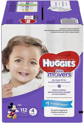 Huggies Little Movers Diapers, Size 4, 112 Count - M