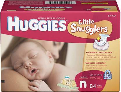 Huggies Little Snugglers Diapers, Newborn, 84 Count - New Born