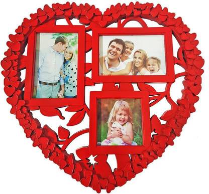 Prime Heart Shape Photo Frame Family Photo for Wall for Girls and Boys, Red Religious Frame