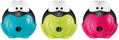 Maped Croc Croc Frog-Shaped Pencil Sharpener: The Eyes Pop Open Once The Pencil is Properly Sharpened - 3 Pieces - Multi Colors - 017710 Single Sharpener